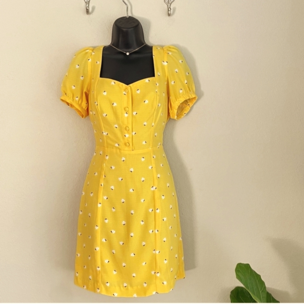 Yellow mini dress